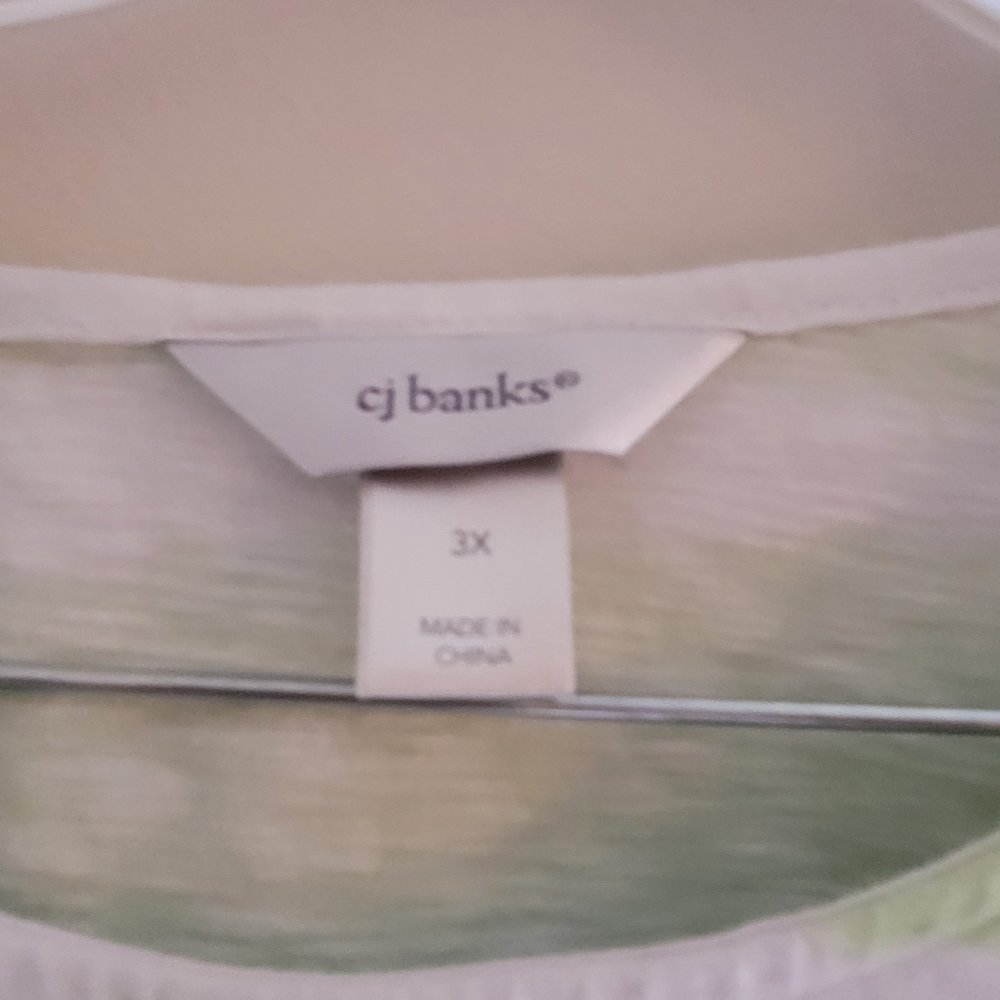 CJ Banks Green and Blue Striped Top - Picture 4 of 4
